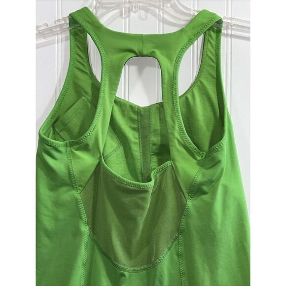 Lululemon VGUC Run Pace Tank Frond Lime Green Size 6 Shelf Bra Mesh Details - Picture 5 of 7